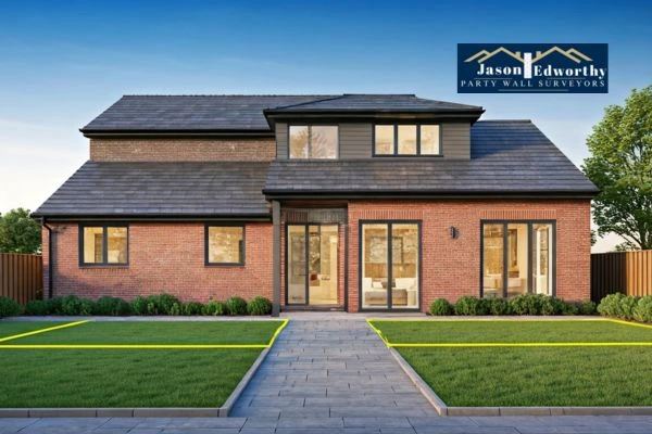 Home extension focusing on boundary line Slough